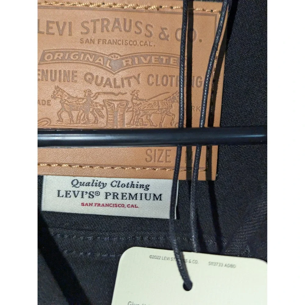 Levis Premium Trucker Jacket Mens Medium Black Denim Stretch Coat 723340403 NEW - Picture 4 of 12